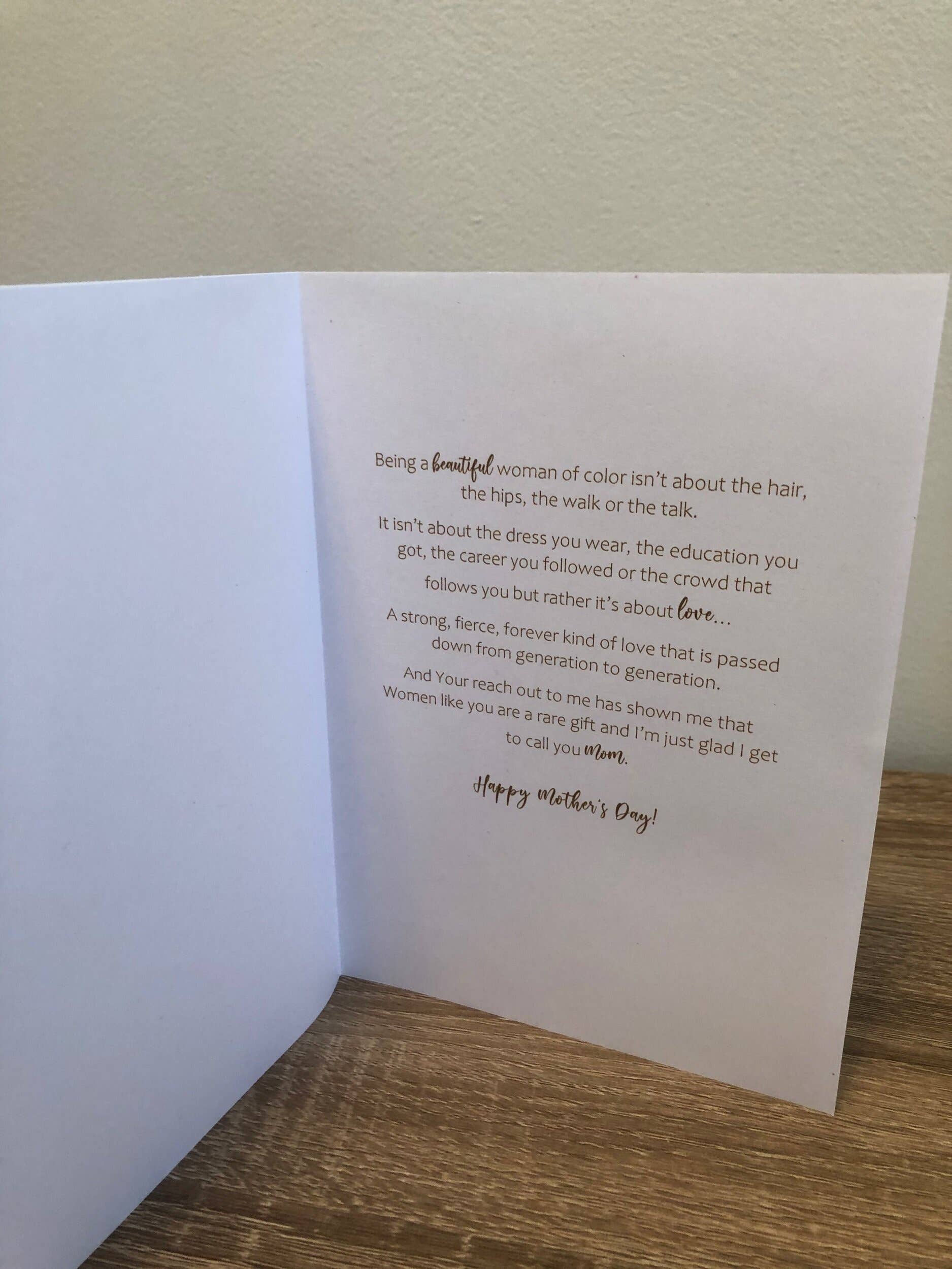mother's day card for a black woman
inside