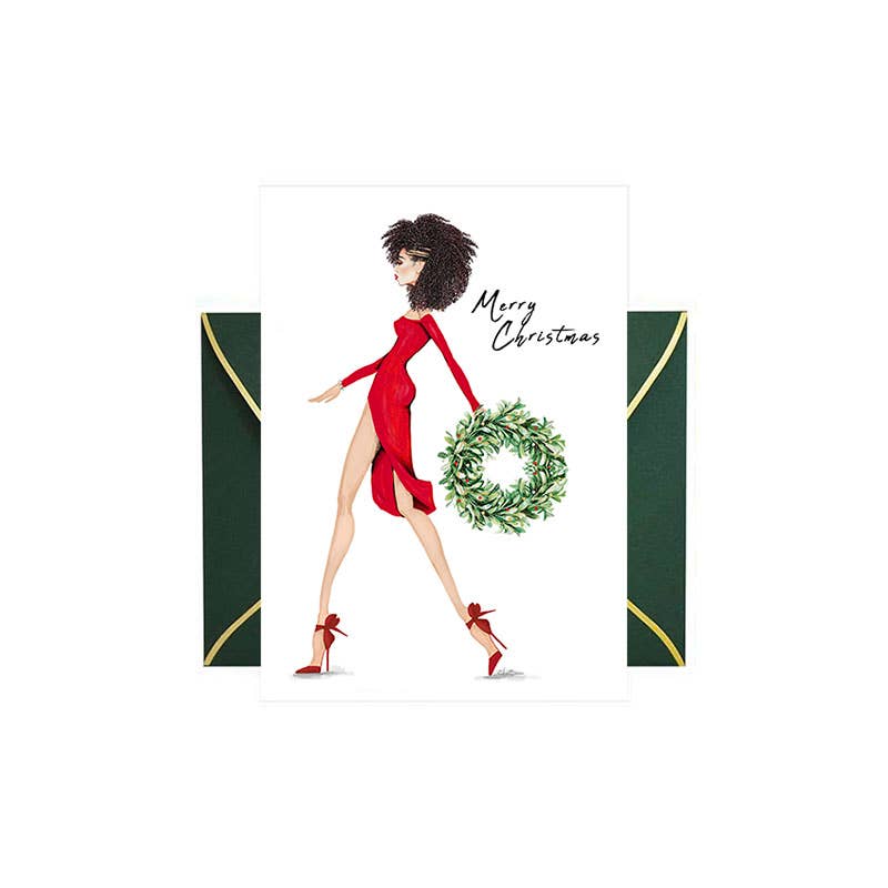 Wreath Walk Holiday Greeting Card
