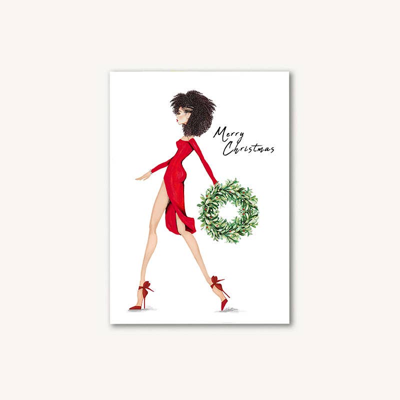 Wreath Walk Holiday Greeting Card