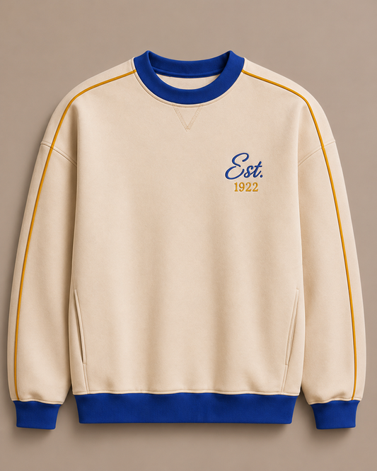 Front image of the Poodle Sweatshirt with piping and 1922