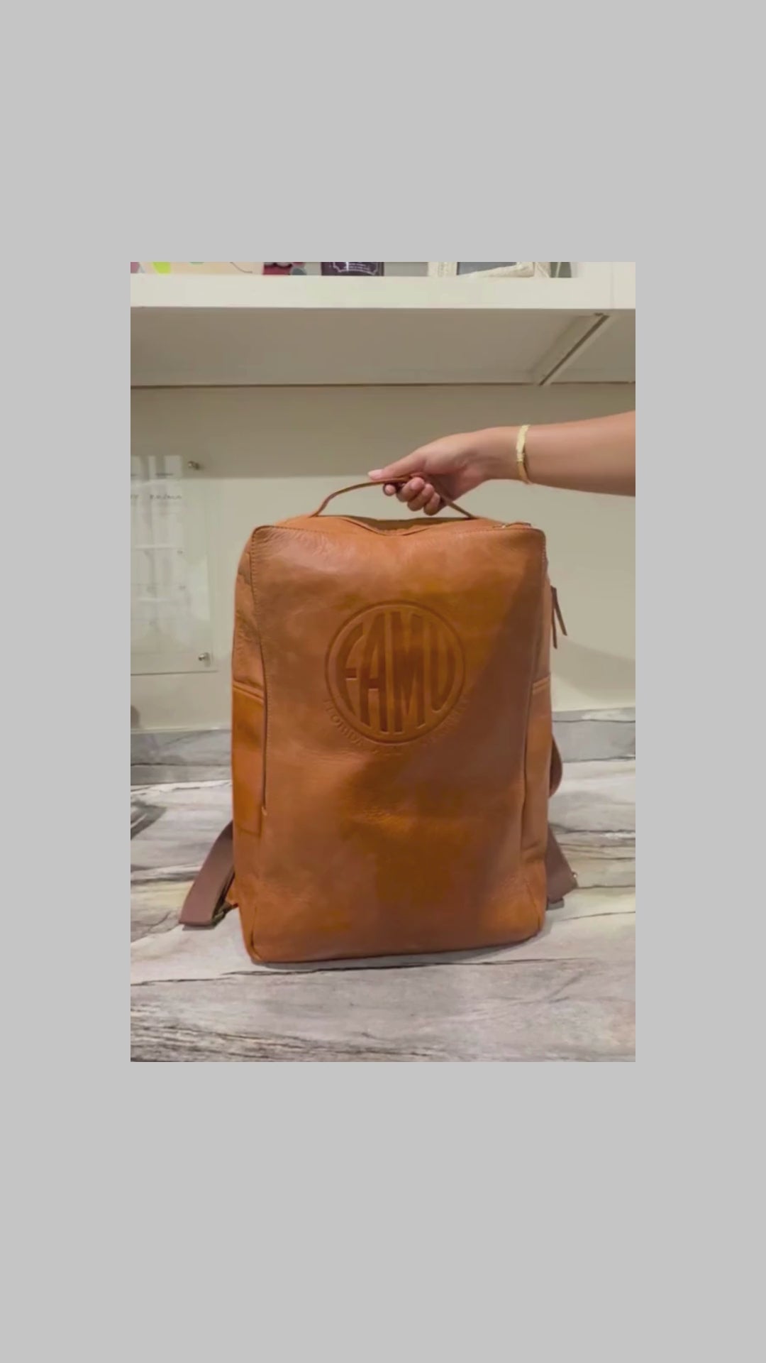 FAMU Heritage Backpack outside image buffalo leather