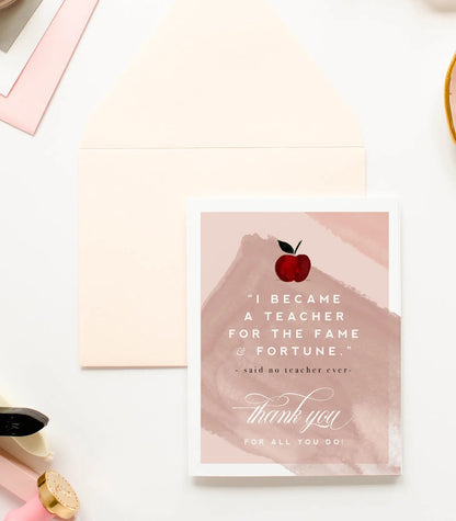 Teacher Thank You Greeting Card