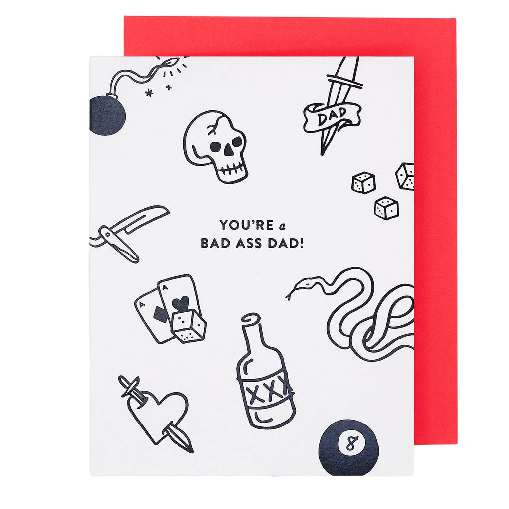 Bad Ass Dad card; black fathers, greeting card